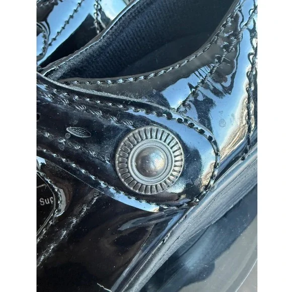 Easy Works Black Patent Mary Jane Shoes Womens 7W Slip Resistant Work Comfort - Picture 5 of 10